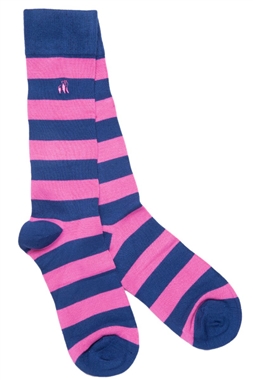 Swole Panda Striped Socks Pink